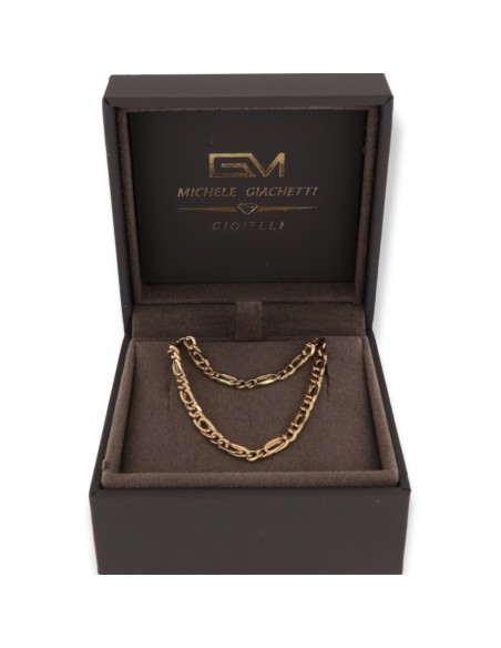 Collana Oro Giallo Grumetta 2+1 Maglia Intrecciata [3da9724f]