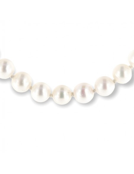 Collana Perle Bianche 7MM Chiusura Oro Bianco [f2bcd4ee]
