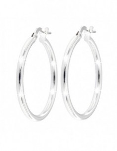 ORECCHINI ARGENTO RODIATO CERCHI LISCI MIS 6 25 MM [3c5238b4]