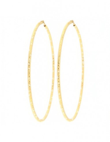 ORECCHINI ARGENTO DORATO CERCHI SFACCETTATI 73MM [8e1fbeae]