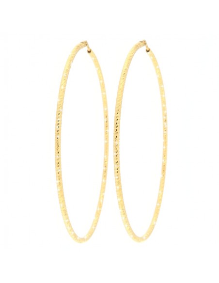 ORECCHINI ARGENTO DORATO CERCHI SFACCETTATI 73MM [8e1fbeae]