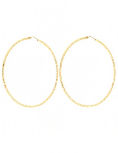 ORECCHINI ARGENTO DORATO CERCHI SFACCETTATI 73MM [3538e79d]