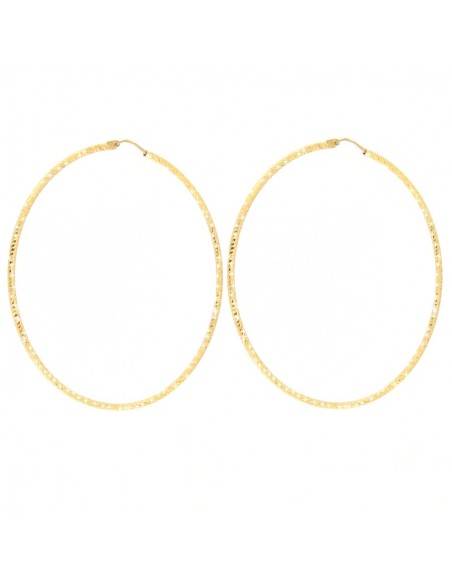 ORECCHINI ARGENTO DORATO CERCHI SFACCETTATI 73MM [3538e79d]