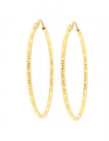 ORECCHINI ARGENTO DORATO CERCHI SFACCETTATI 43MM [5d4055dc]