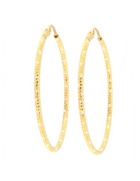 ORECCHINI ARGENTO DORATO CERCHI SFACCETTATI 43MM [5d4055dc]