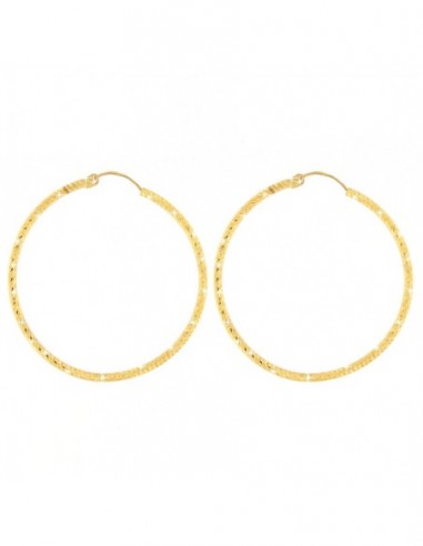 ORECCHINI ARGENTO DORATO CERCHI SFACCETTATI 43MM [82acd3f0]