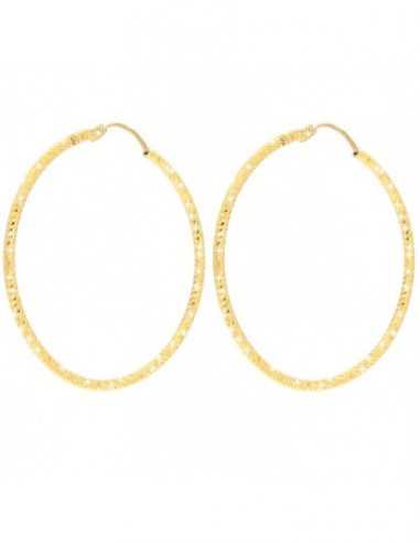 ORECCHINI ARGENTO DORATO CERCHI SFACCETTATI 43MM [5b8a90fd]