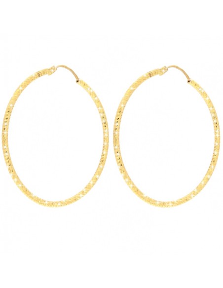 ORECCHINI ARGENTO DORATO CERCHI SFACCETTATI 43MM [5b8a90fd]