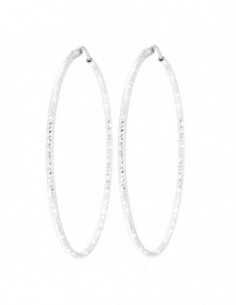 ORECCHINI ARGENTO RODIATO CERCHI SFACCETTATI 60M [469bea42]