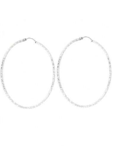 ORECCHINI ARGENTO RODIATO CERCHI SFACCETTATI 60M [e705b95e]