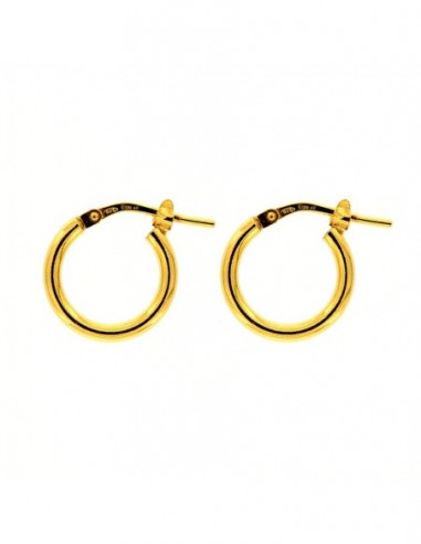 ORECCHINI ARGENTO DORATO CERCHI LISCI MIS 2 14MM [307a4b50]