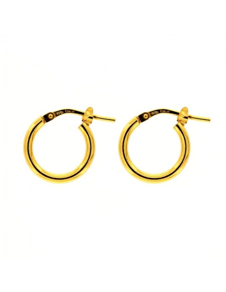 ORECCHINI ARGENTO DORATO CERCHI LISCI MIS 2 14MM [307a4b50]