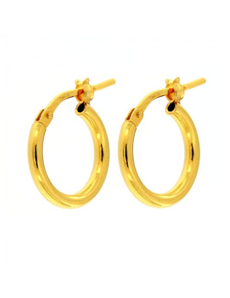 ORECCHINI ARGENTO DORATO CERCHI LISCI MIS 2 14MM [e95c085d]