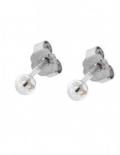 ORECCHINI ARGENTO RODIATO SFERA PALLINA LISCIA 3MM [6c360f7a]