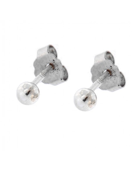 ORECCHINI ARGENTO RODIATO SFERA PALLINA LISCIA 3MM [92a6459b]