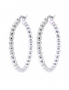 ORECCHINI ARGENTO CERCHI PALLINATI 30MM SEZ 2,5MM [b5a751b6]