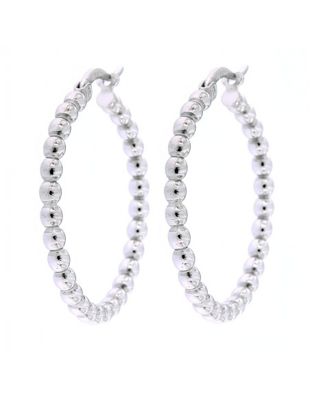 ORECCHINI ARGENTO CERCHI PALLINATI 30MM SEZ 2,5MM [b5a751b6]