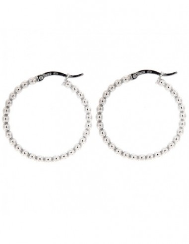 ORECCHINI ARGENTO CERCHI PALLINATI 30MM SEZ 2,5MM [695d604f]