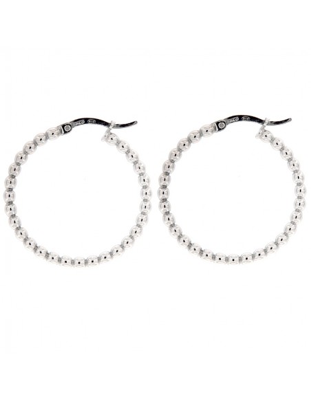 ORECCHINI ARGENTO CERCHI PALLINATI 30MM SEZ 2,5MM [695d604f]