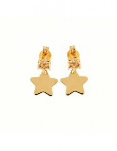 Orecchini Argento Dorato Stella Con Zircone Bianco [1bd48041]