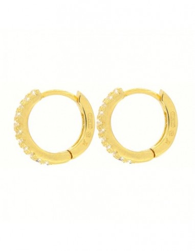Orecchini Argento Dorati Cerchi 10MM [0fb33e4d]
