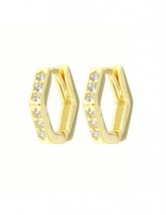 Orecchini Argento Dorato Cerchi 9x10MM [08c338cd]