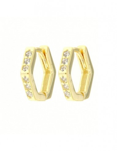 Orecchini Argento Dorato Cerchi 9x10MM [08c338cd]