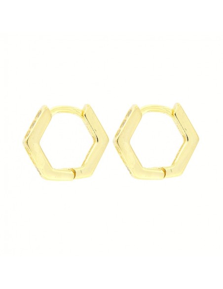 Orecchini Argento Dorato Cerchi 9x10MM [d090e521]