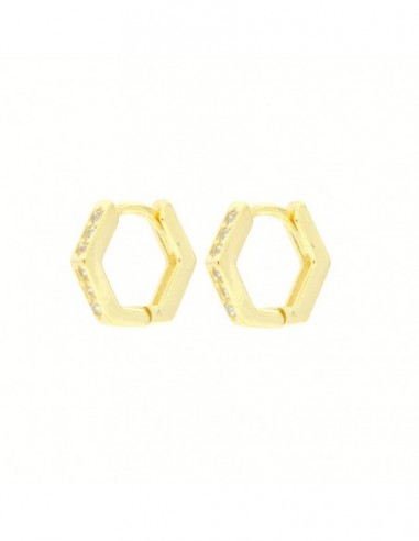 Orecchini Argento Dorato Cerchi 9x10MM [678d2425]