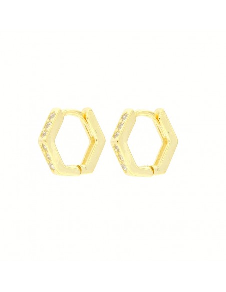 Orecchini Argento Dorato Cerchi 9x10MM [678d2425]