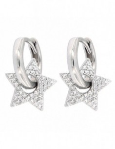 Orecchini Argento Cerchi Con Stella Con Zirconi [ba8ebed7]