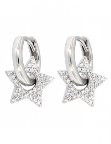 Orecchini Argento Cerchi Con Stella Con Zirconi [ba8ebed7]