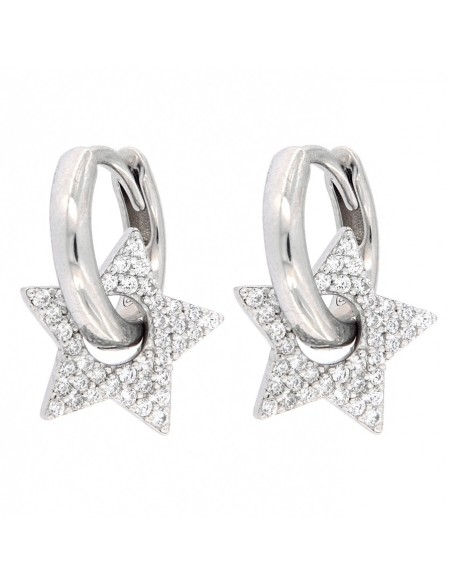 Orecchini Argento Cerchi Con Stella Con Zirconi [ba8ebed7]