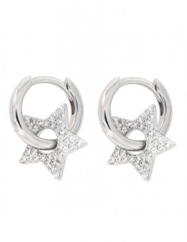 Orecchini Argento Cerchi Con Stella Con Zirconi [c27b3625]