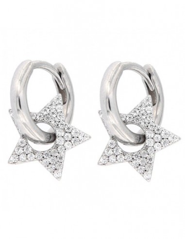 Orecchini Argento Cerchi Con Stella Con Zirconi [7566f721]