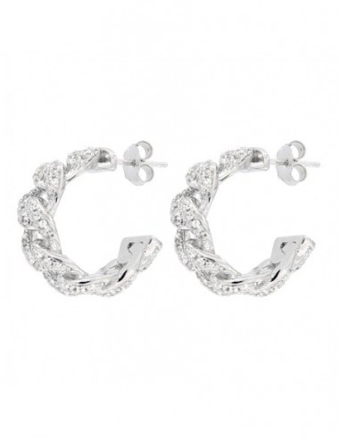 Orecchini Argento Rodiato Grumetta Zirconata [f2ca2f20]