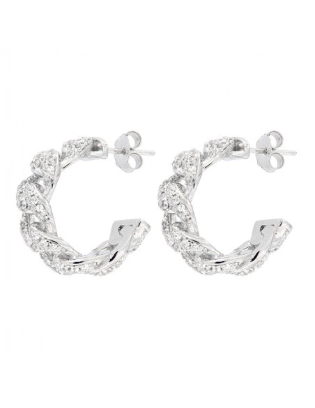 Orecchini Argento Rodiato Grumetta Zirconata [f2ca2f20]