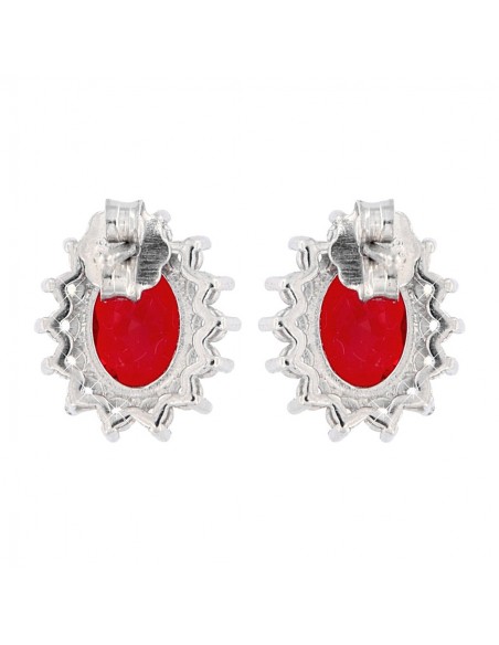 Orecchini Argento Rodiato Principessa Rosso 8X6 [de4ef8fa]