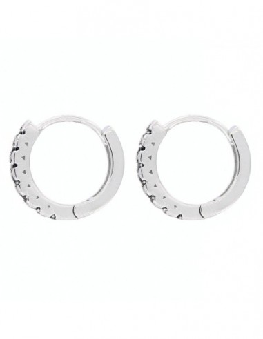 Orecchini Argento Rodiato Cerchi Zirconi Neri 2MM [e0a650fc]