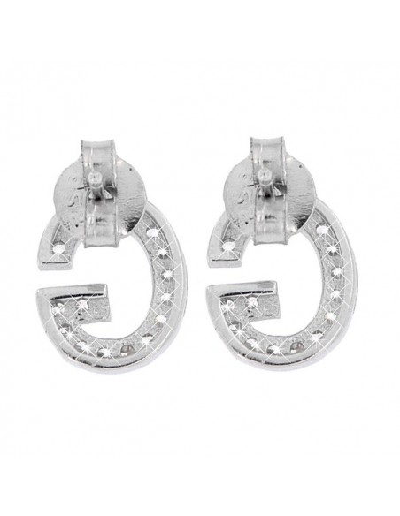 Orecchini Argento Rodiato Lettera G Con Zirconi [321ca2e7]