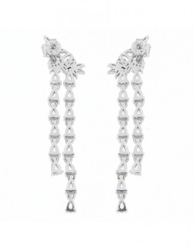Orecchini Argento Rodiato Pendente Zirconi Sposa [20f771e3]