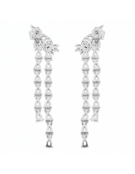 Orecchini Argento Rodiato Pendente Zirconi Sposa [20f771e3]