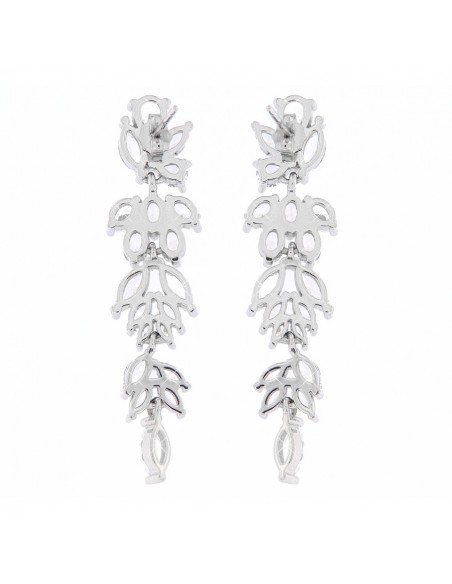 Orecchini Argento Rodiato Pendente Zirconi Sposa [0a7867e9]