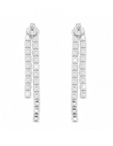 Orecchino Argento Rodiato Pendente Zirconi 3MM [8bdf7e38]