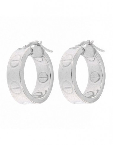 Orecchini Argento Rodiato Cerchi 19,50MM [aecbf3e9]