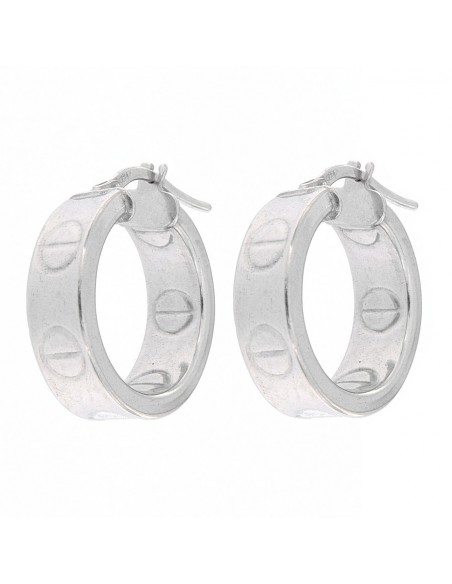 Orecchini Argento Rodiato Cerchi 19,50MM [aecbf3e9]