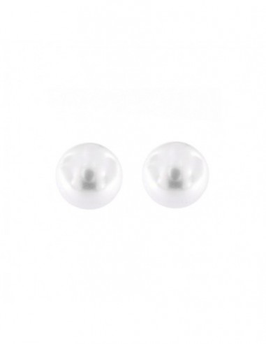 Orecchini Argento Rodiato Perla Bianca 5MM [cfd99e81]