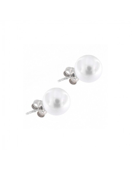 Orecchini Argento Rodiato Perla Bianca 5MM [db85a15e]