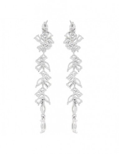 Orecchini Argento Rodiato Pendente Zirconi Sposa [e56d0958]