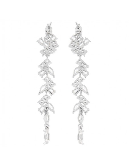 Orecchini Argento Rodiato Pendente Zirconi Sposa [e56d0958]